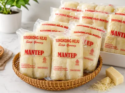 Singkong keju Sepakung dalam kemasan siap jual
